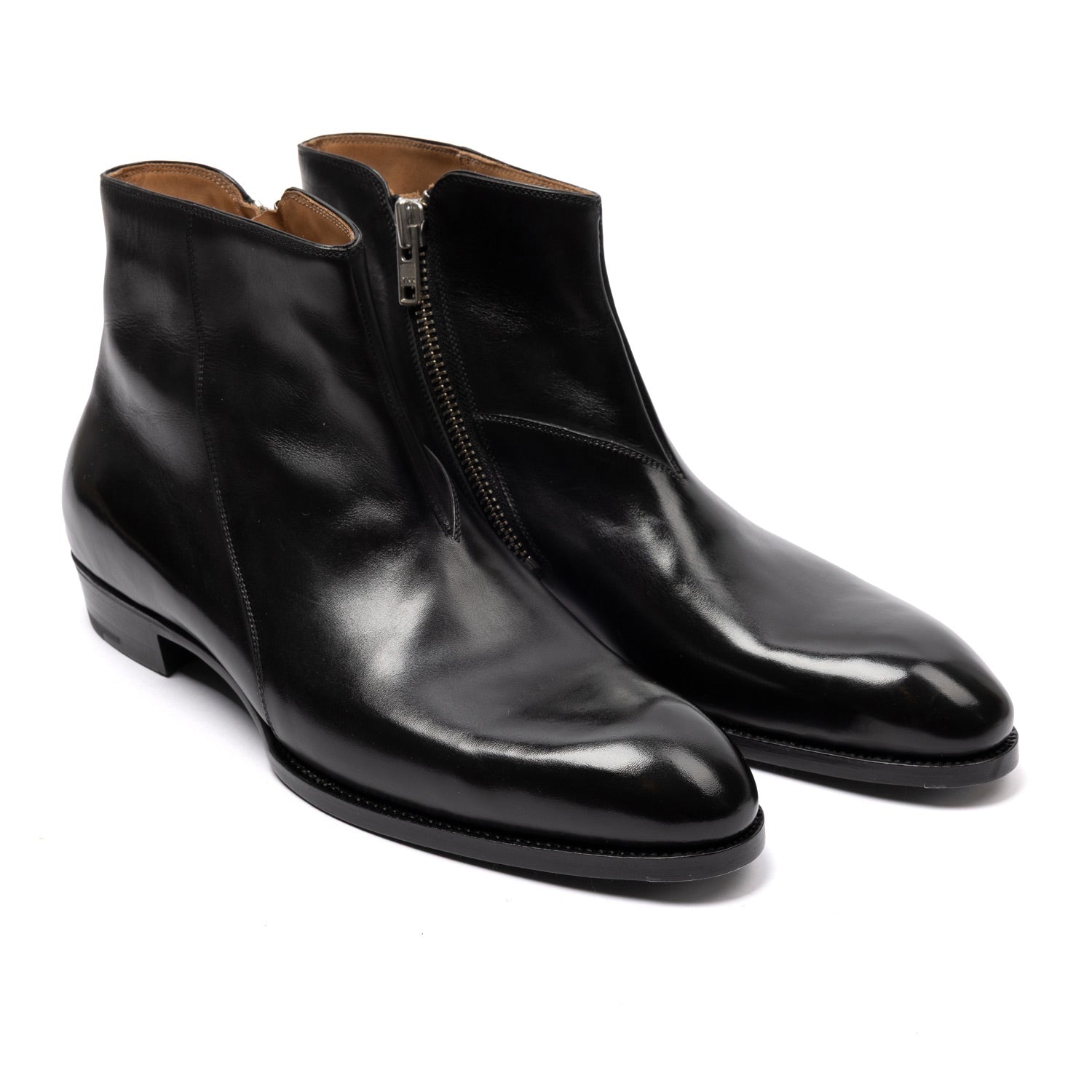 Limited Edition: Boot "Parisienne Zip" aus schwarzem Kalbsleder  - reine Handarbeit